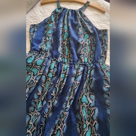 Sundance reptile print ruffled layer midi/maxi sleeveless dress - Picture 13 of 13